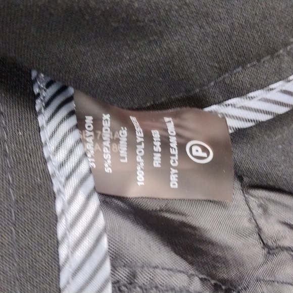 Calvin Klein Black Mid Rise Flat Front Button Zipper Flare Leg Trouser Pant - Picture 7 of 12